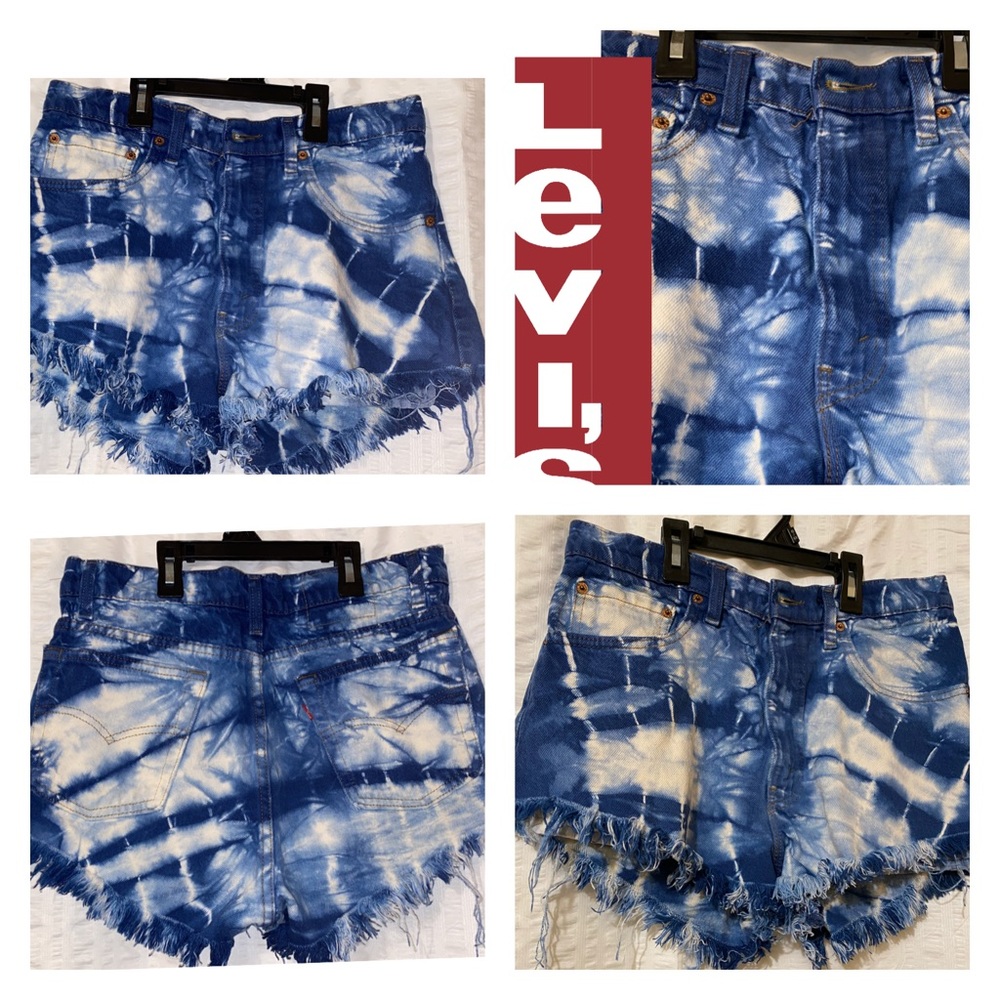 Tie Dye High Waisted Levi’s Jean Shorts 29/30